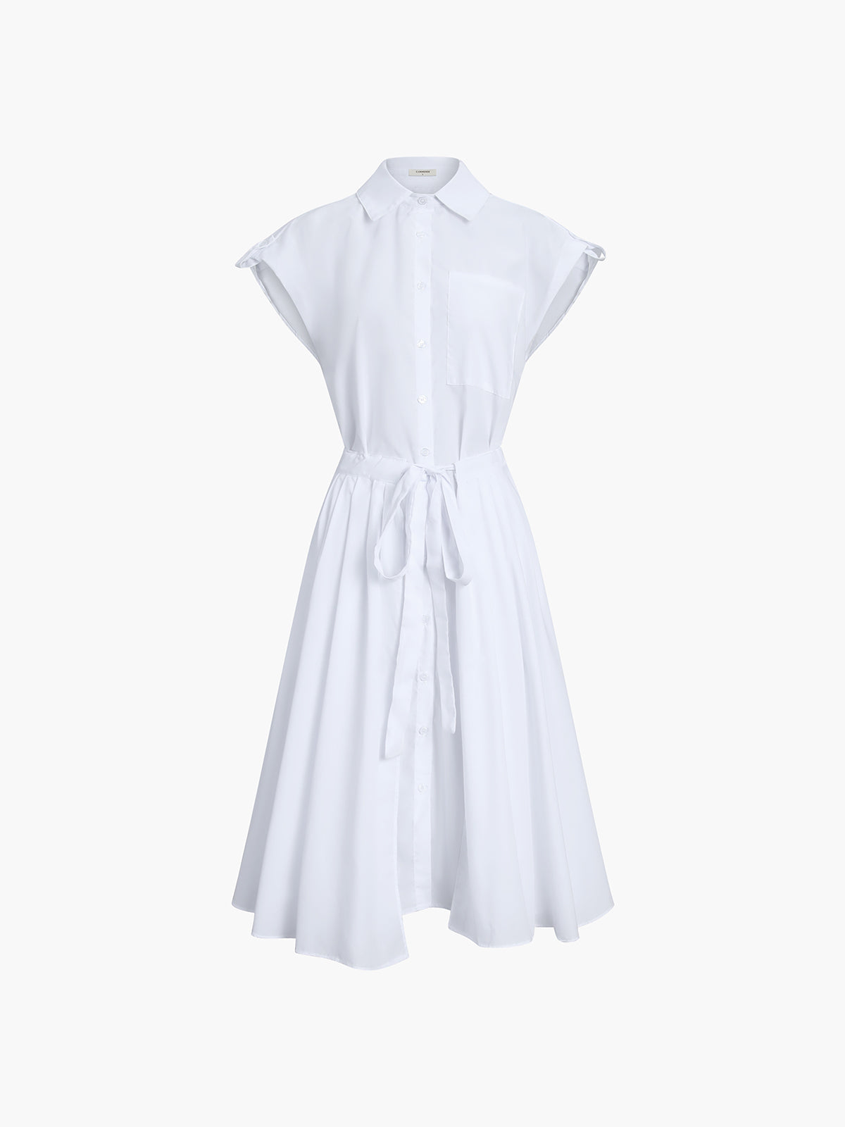 Cotton Blends Sleeveless Trendy Split Midi Dress Dresses