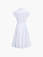Cotton Blends Sleeveless Trendy Split Midi Dress Dresses