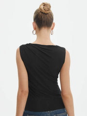 Solid Pleated Graceful Tank Top Tank Tops & Camis