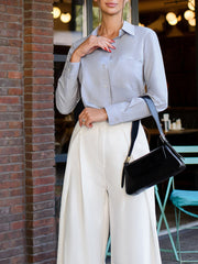 Solid Wide Graceful Leg Pants Pants