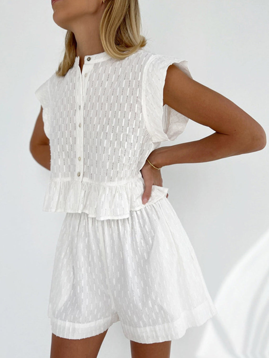 Short Sleeve Graceful Cotton Shorts Set Short Sets