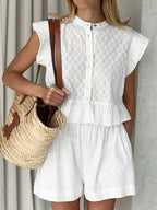 Short Sleeve Graceful Cotton Shorts Set Short Sets