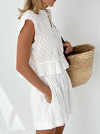 Short Sleeve Graceful Cotton Shorts Set Short Sets