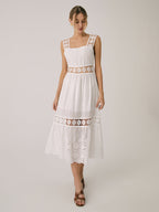 Romantic Lace Graceful Patchwork Midi Dress Dresses