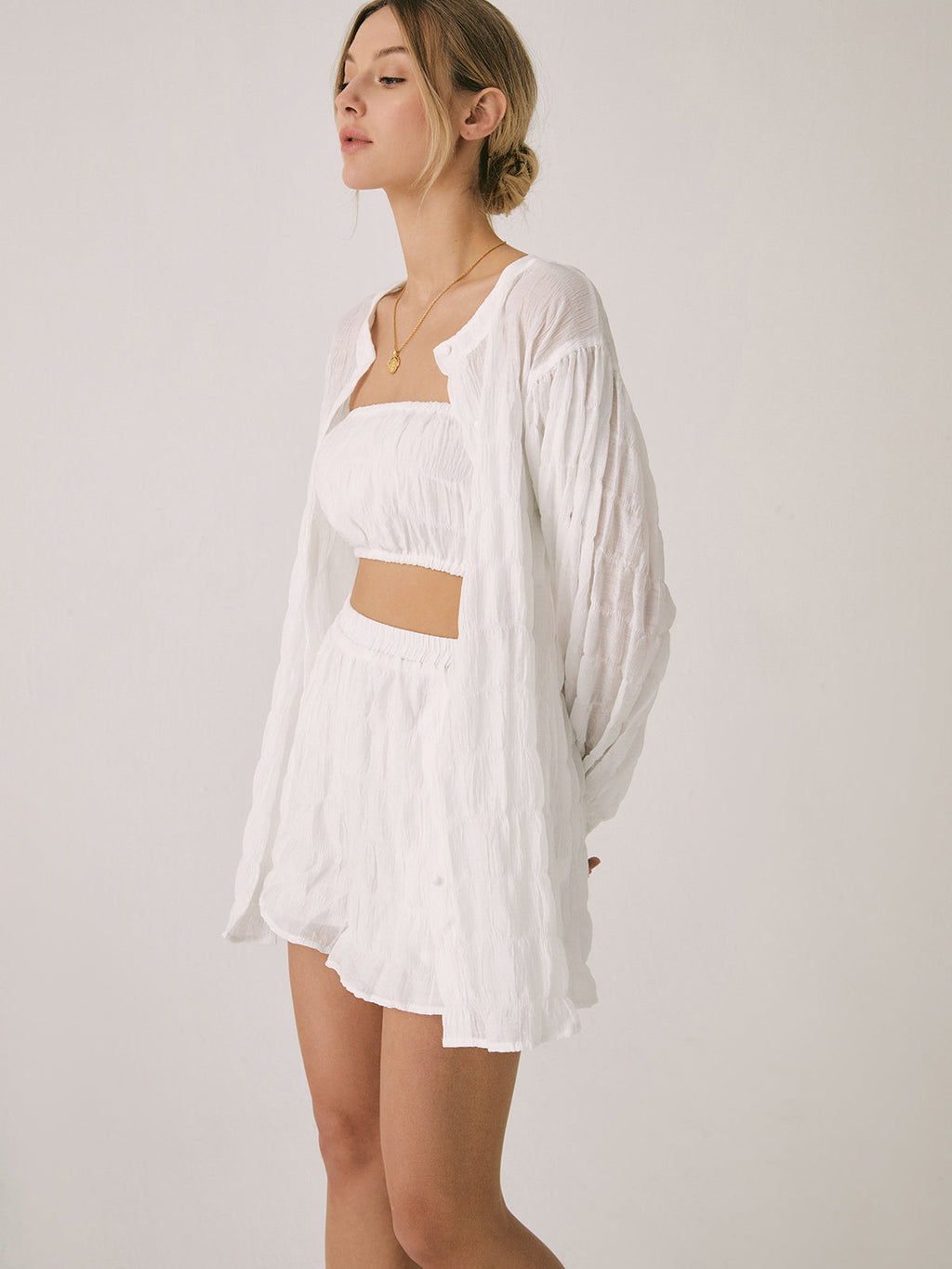 Breathable Three Graceful Piece Shorts Set Short Sets