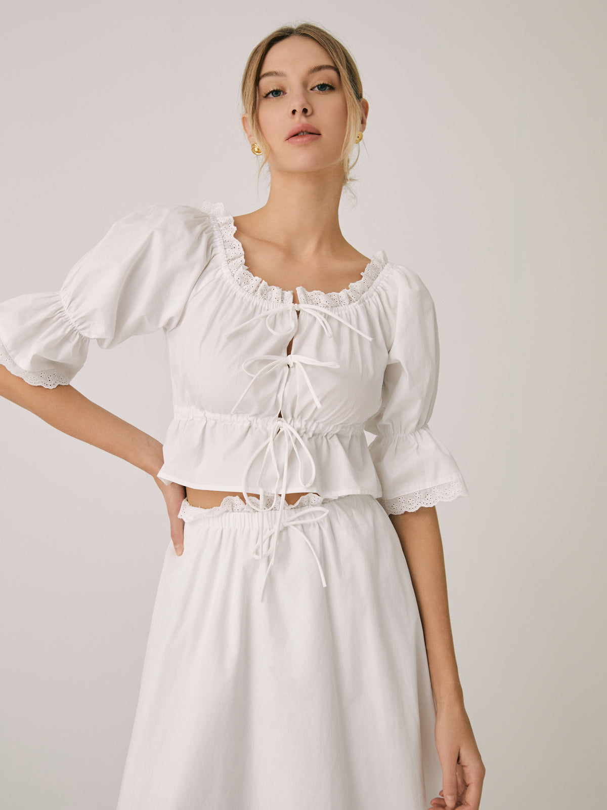 Ruffle Tie Front Trendy Short Sleeve Top