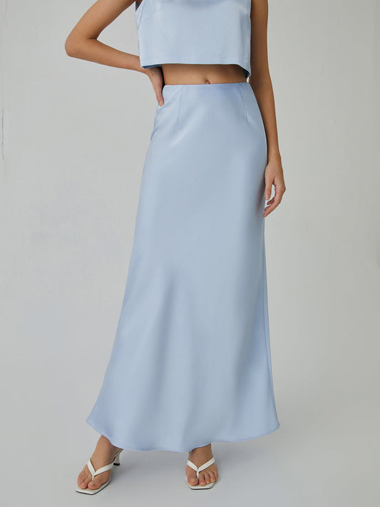 Minimalism Satin Graceful Maxi Skirt