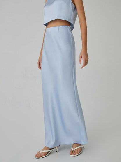 Minimalism Satin Graceful Maxi Skirt