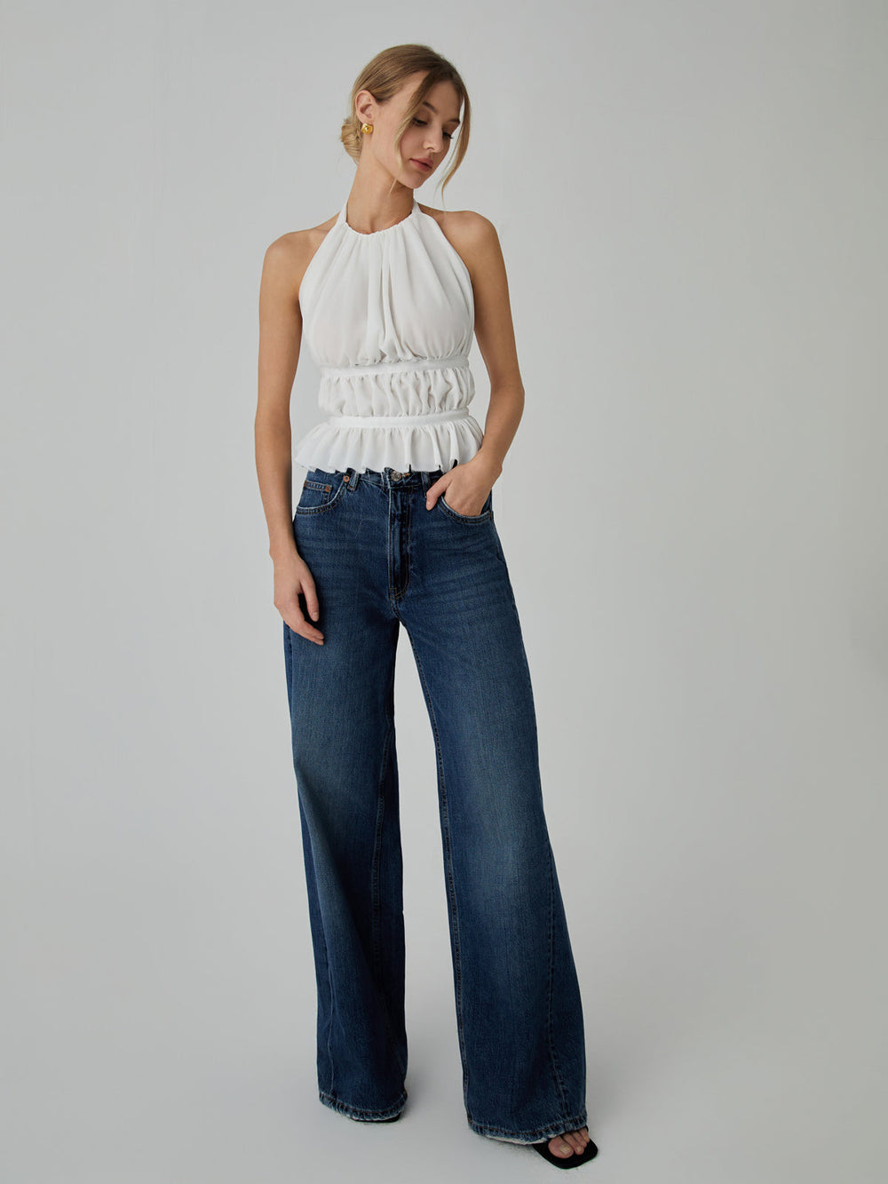 Backless Halter Graceful Tank Top Tank Tops & Camis