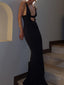 Solid Cutout Graceful Cami Long Dress Black / XS Dresses