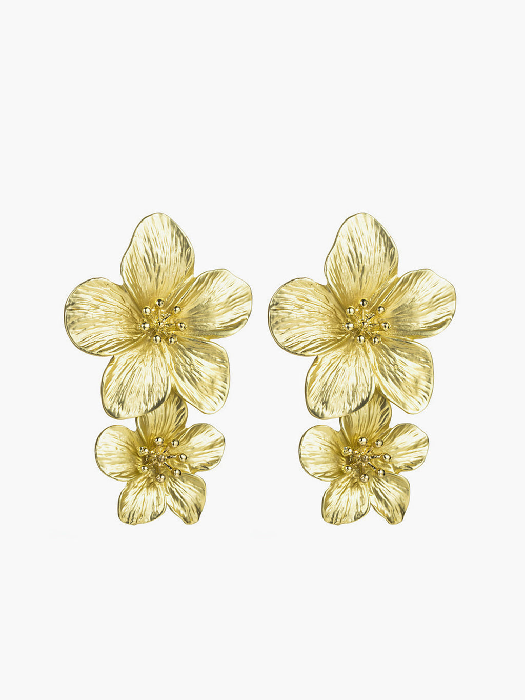 Fashionable Charming Flower Shaped Earrings Gold / One Size Earrings