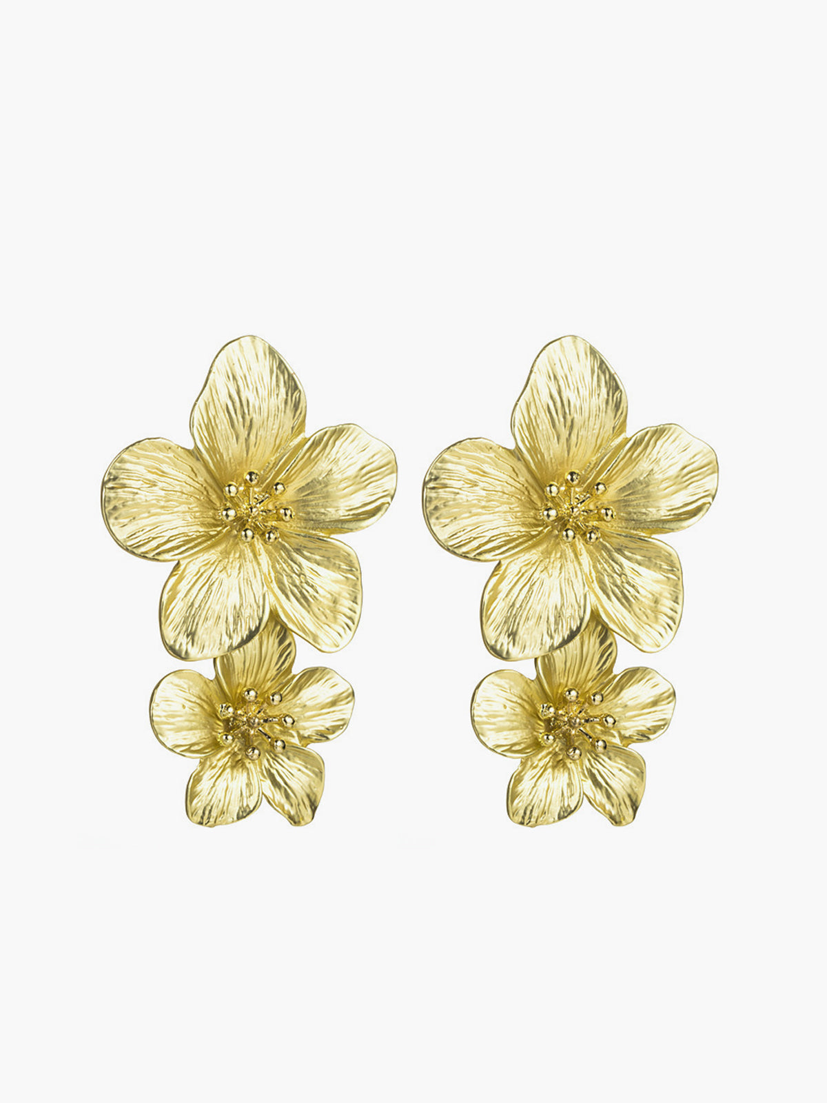 Fashionable Charming Flower Shaped Earrings Gold / One Size Earrings