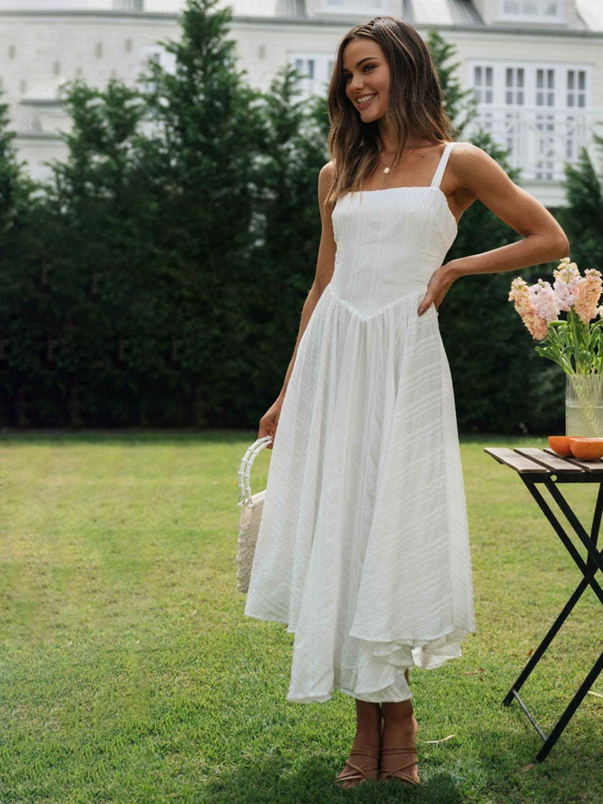 Romantic Cotton Graceful Long Cami Dress Secondary image
