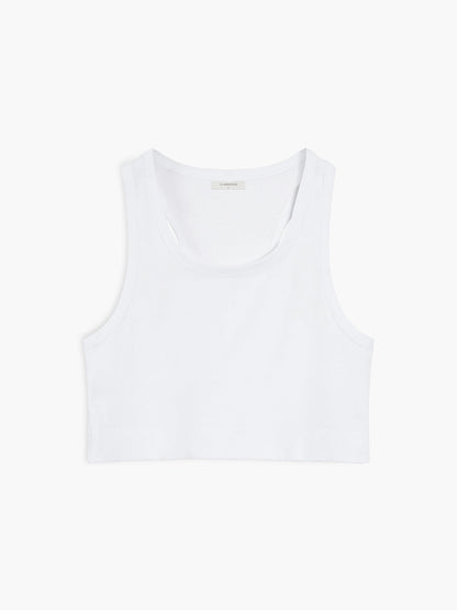 Cotton Blends Graceful Cropped Tank Top