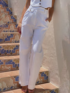 Cotton Straight Graceful Leg Pants Pants