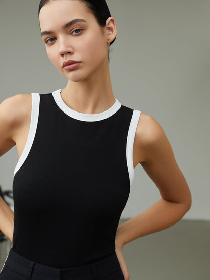 Worth A Million Trendy Contrast Trim Tank Top