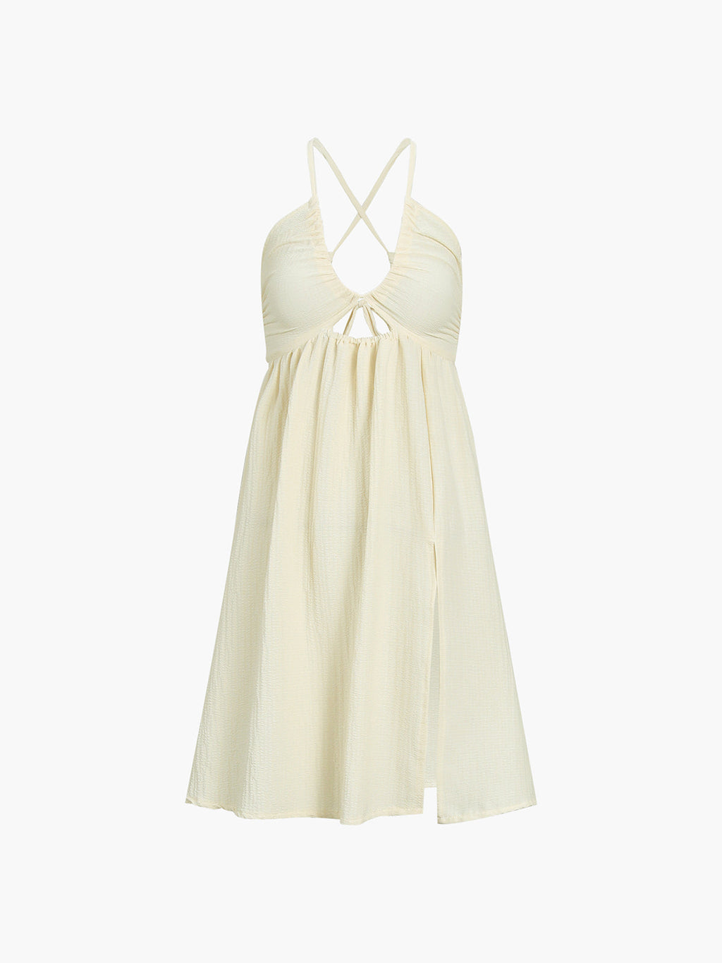 Backless Criss Cross Trendy Split Midi Dress Dresses