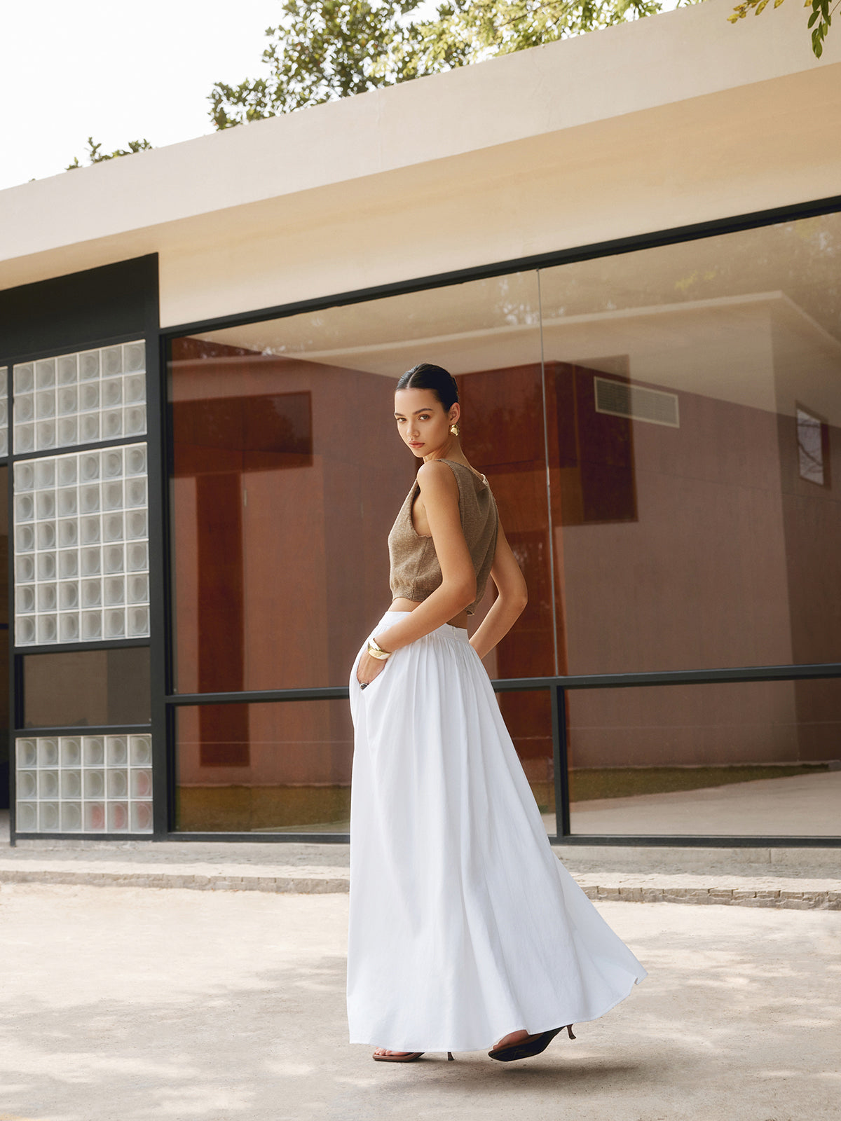 Cotton Blends Graceful Crop Top Secondary image