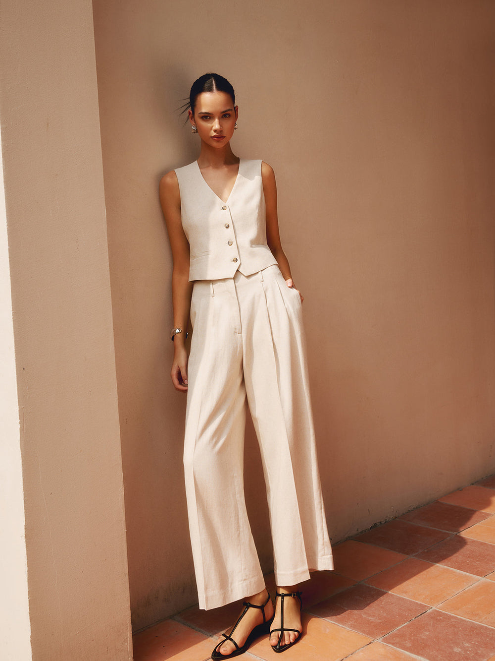 Tailored Button Graceful Suit Waistcoat Vests