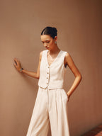 Tailored Button Graceful Suit Waistcoat Vests