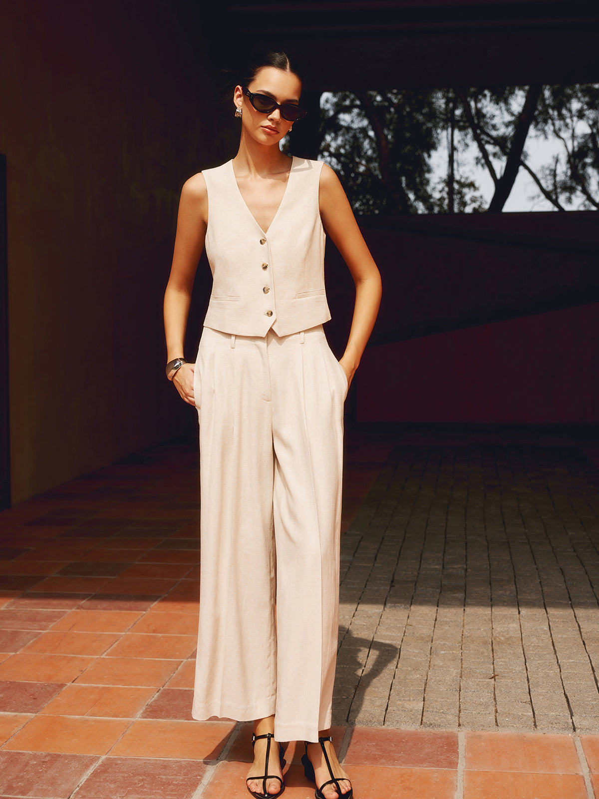 Solid Suit Graceful Straight Leg Pants Secondary image