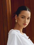 Chunky Teardrop Graceful Statement Earrings Gold / One Size Earrings