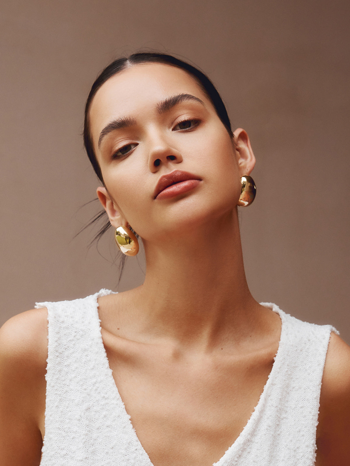 Chunky Teardrop Graceful Statement Earrings Gold / One Size Earrings Main image