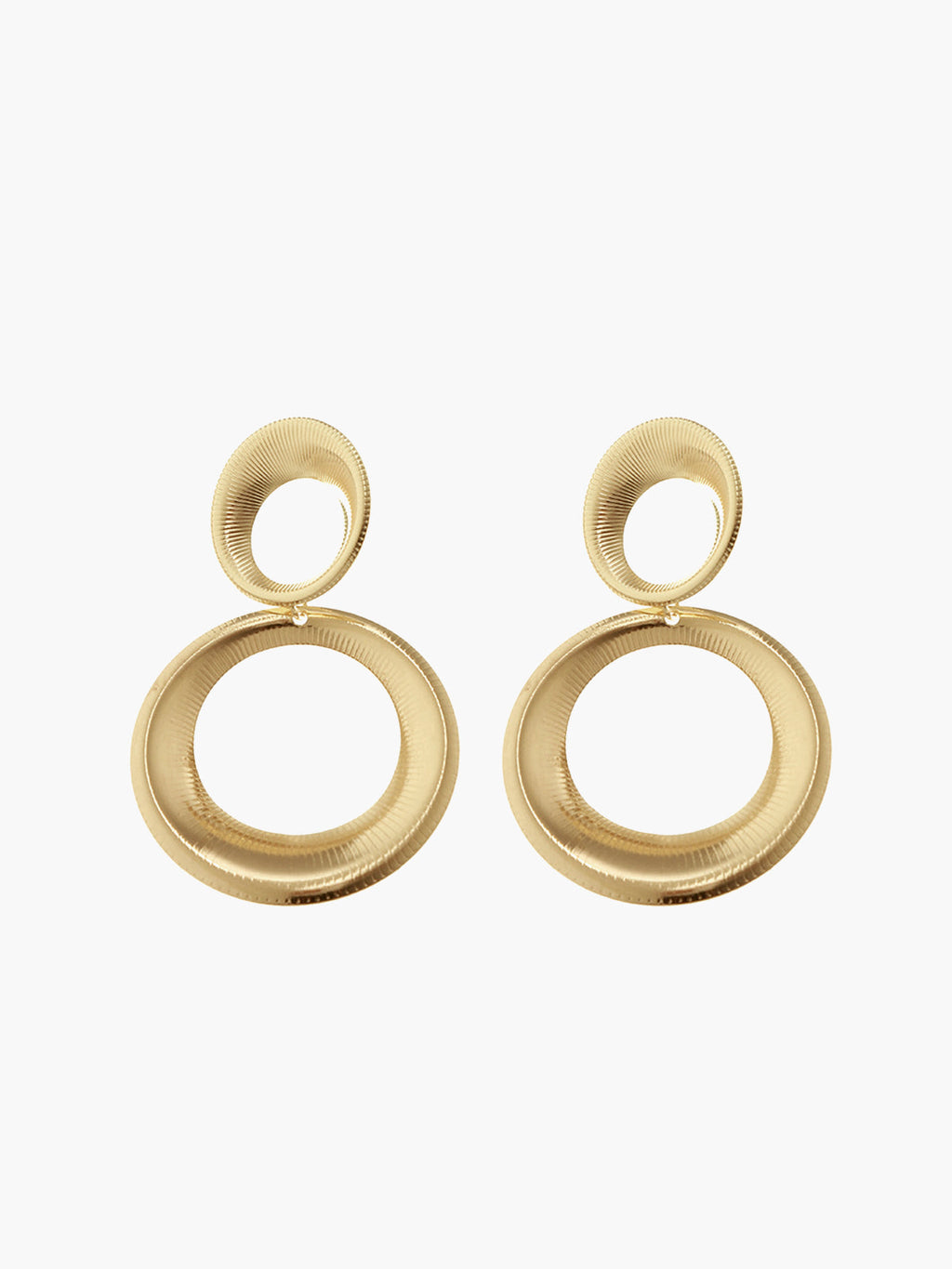 Vintage Round Graceful Bold Pendant Earrings Gold / One Size Earrings