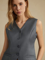 Solid Waistcoat Graceful With Shorts Set Pant Sets