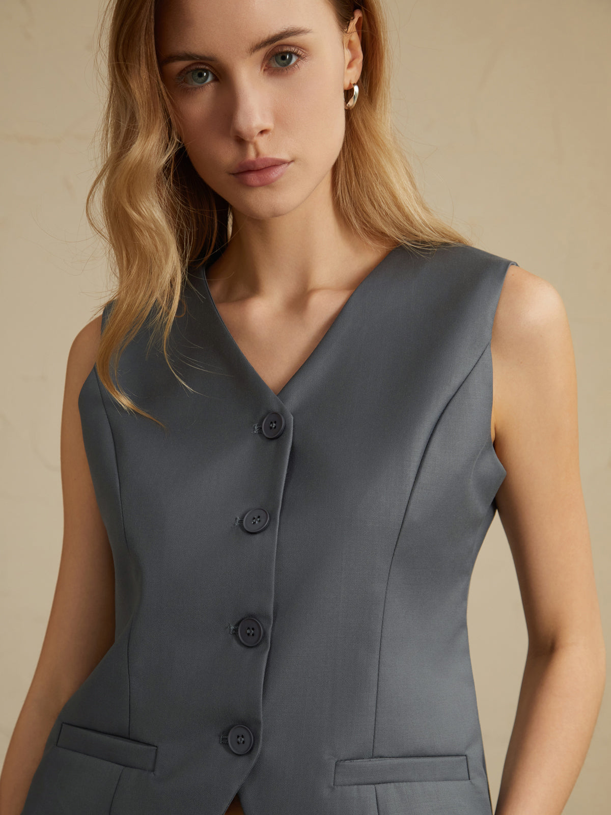 Solid Waistcoat Graceful With Shorts Set Pant Sets