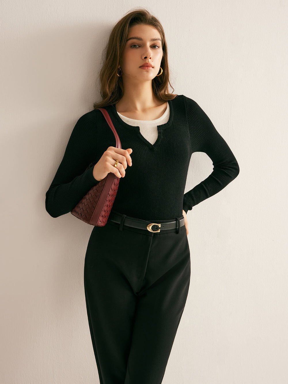 2 in 1 Slim Knit Top Knit Tops