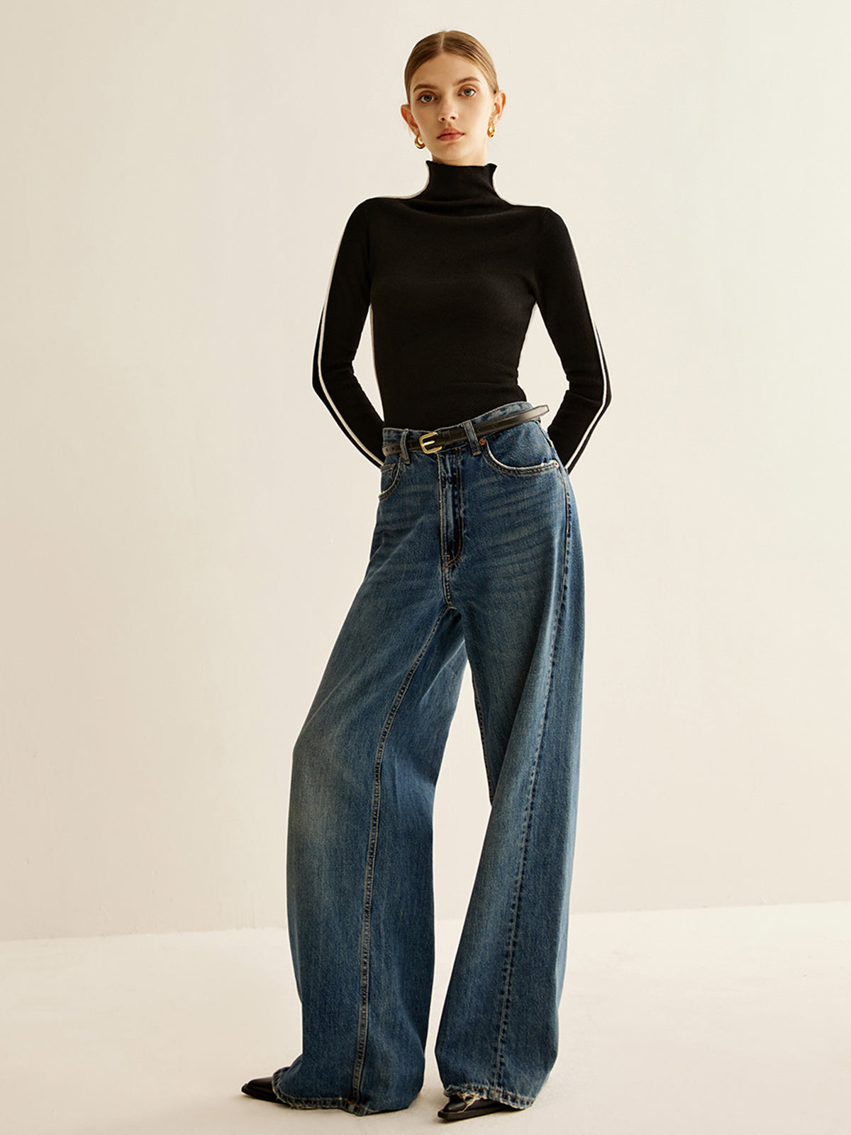 Wool-Blend Mock-Neck Knit Top Secondary image