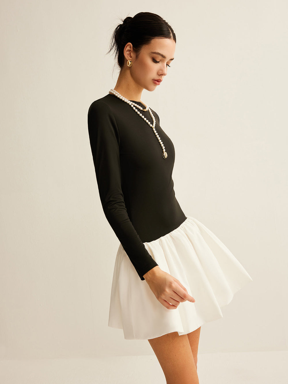 Two Tone Panel Slim Dress Dresses