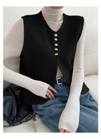Elegant Split Sweater Vest Black / XS Sweater Vests