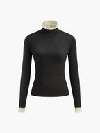Elegant Contrast Trim Jersey Top T Shirts