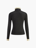 Elegant Contrast Trim Jersey Top T Shirts