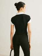 Polo Neck Color Block T Shirt T Shirts