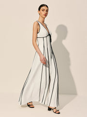 Contrast Trim Dress With Pockets Dresses