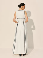 Contrast Trim Dress With Pockets Dresses