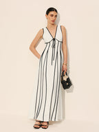 Contrast Trim Dress With Pockets Dresses