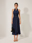 Denim Belted Halter Neck Midi Dress Navy / XS Denim Dresses