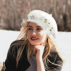Cute Christmas French Holiday Beret Women Girls Hat Hat-L