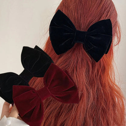 Black Red Velvet Elegant Fashion Ponytail Christmas Hair Accessory