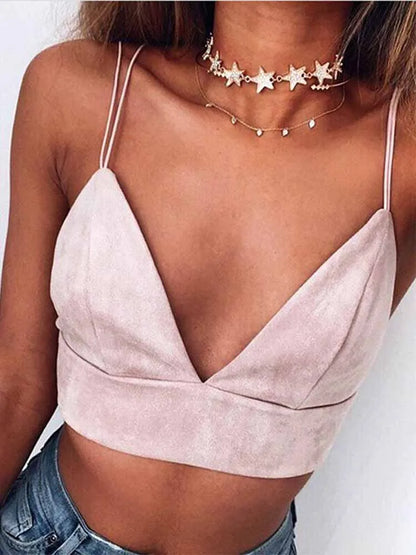 Pink Strappy Bralette Crop Top