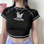 Sexy V neck Polo Neck Short Sleeve Tee