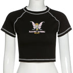 Sexy V neck Polo Neck Short Sleeve Tee
