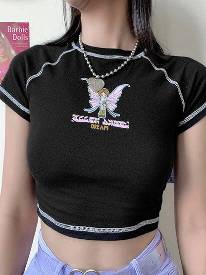 Butterfly Green Crop Top