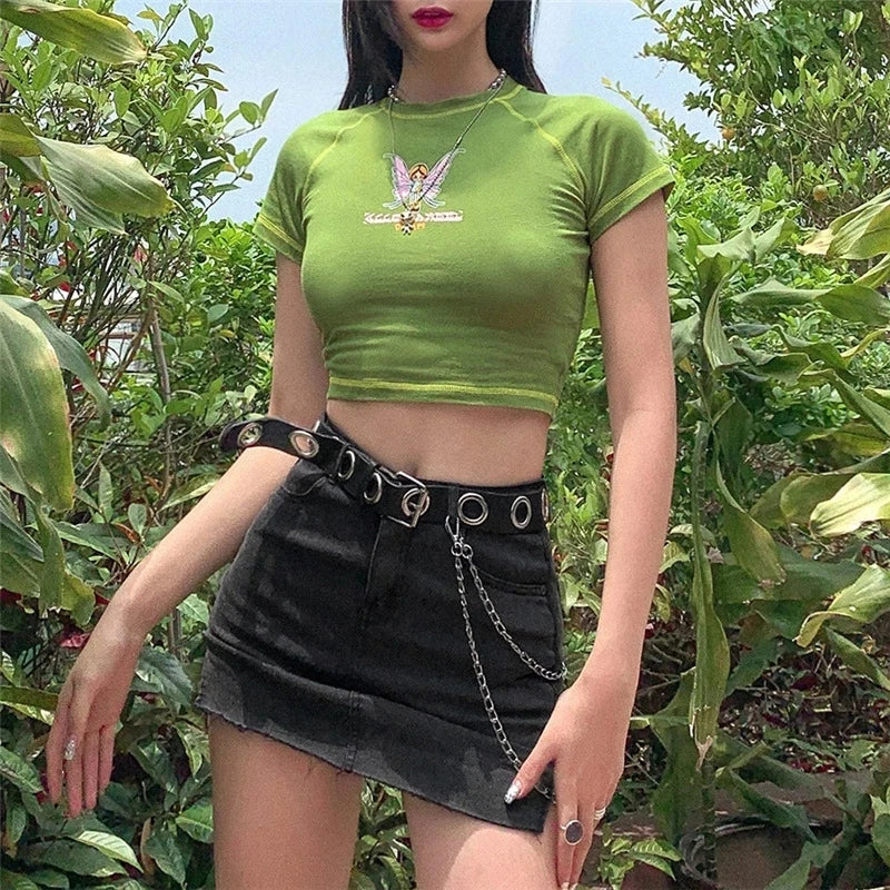 Sexy V neck Polo Neck Short Sleeve Tee