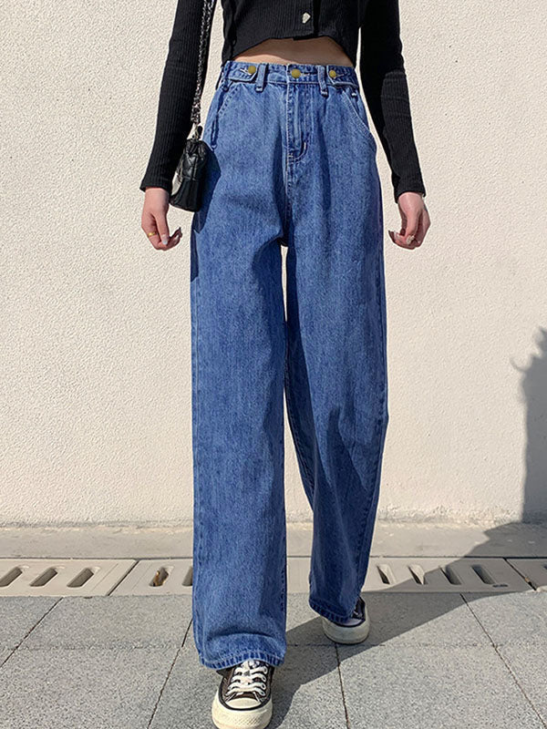 High Waist Baggy Boyfriend Jeans Navy Blue / XS Boyfriend Jeans