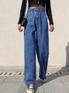 High Waist Baggy Boyfriend Jeans Navy Blue / XS Boyfriend Jeans